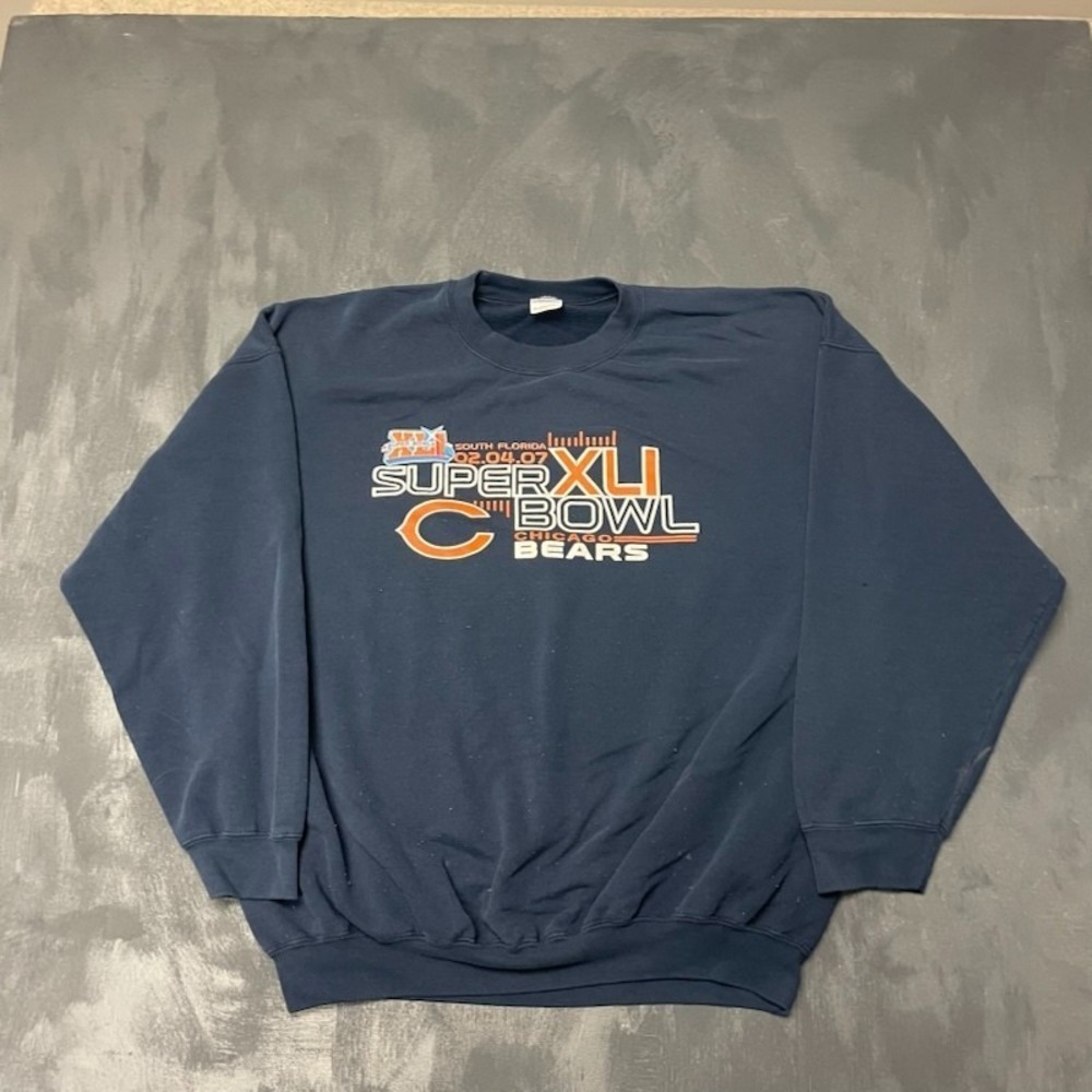 Vintage‎ Super Bowl XLI NFL Sweatshirt Mens Large Blue 2000s Gildan
